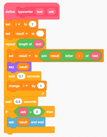 How do I make a procedure in scratch for linking the letters to